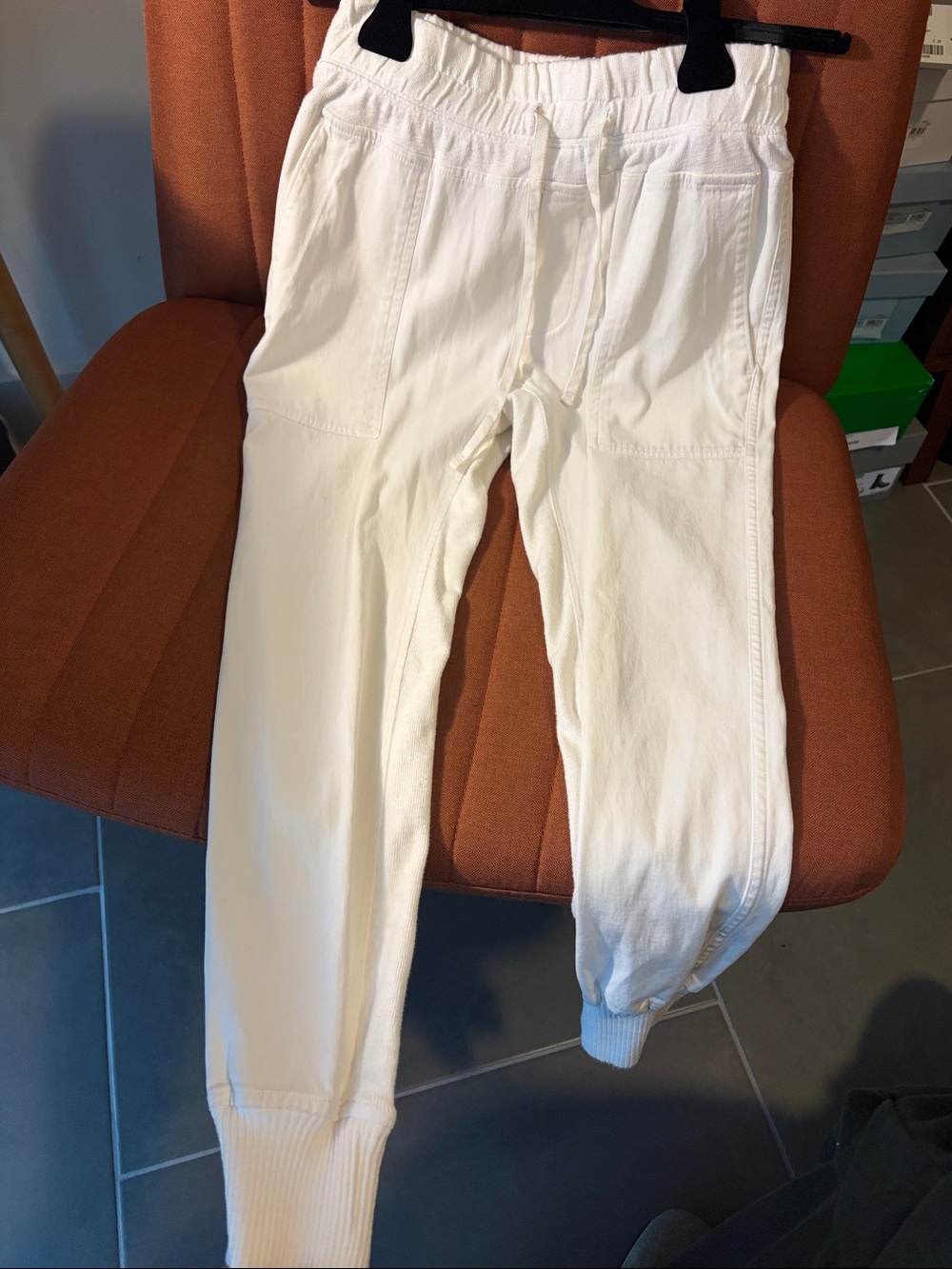 James Perse White Track Joggers